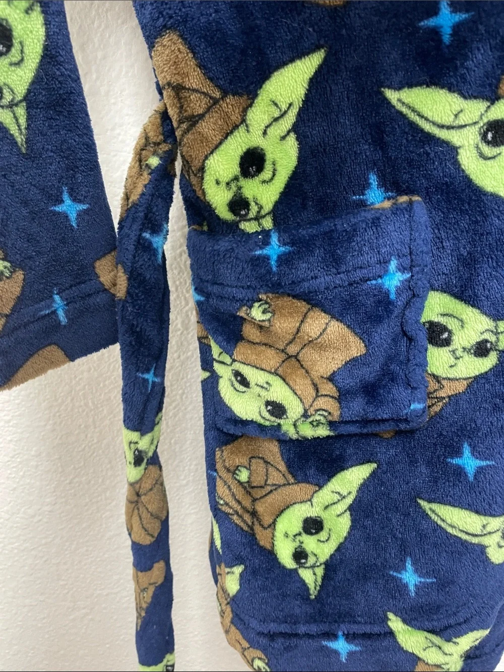 Star Wars Grogu Mandalorian Plush Bath Robe Kid’s Boy’s 4/5